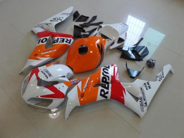 Affordable 2006-2007 White and Orange Repsol Honda CBR1000RR Replacement Motorcycle Fairings Canada