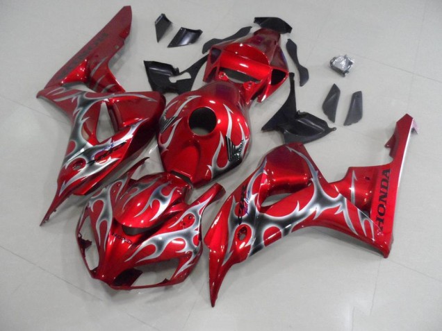 Affordable 2006-2007 Red with Black Grey Flame Honda CBR1000RR Motorcycle Bodywork Canada Affordable 2006-2007 Red with Black Grey Flame Honda CBR1000RR Motorcycle Bodywork Canada