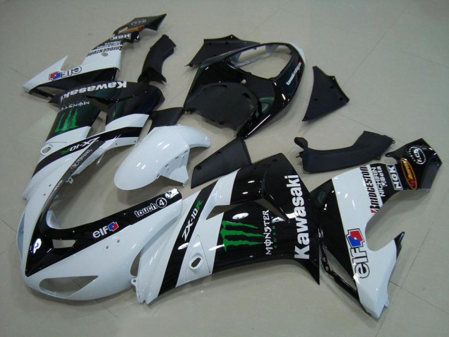 Affordable 2006-2007 White Monster Kawasaki ZX10R Motorcycle Bodywork Canada Affordable 2006-2007 White Monster Kawasaki ZX10R Motorcycle Bodywork Canada