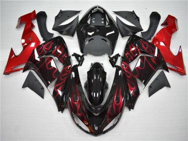 Affordable 2006-2007 Red Flame Kawasaki ZX10R Motorcycle Fairings Kit Canada