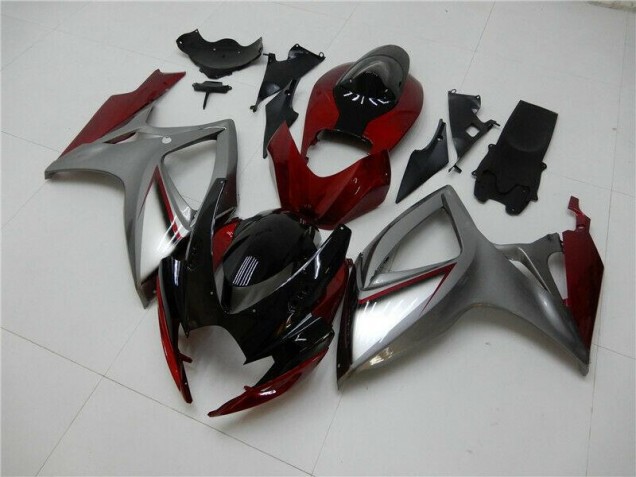 Affordable 2006-2007 Red Silver Suzuki GSXR 600/750 Bike Fairing Kit Canada Affordable 2006-2007 Red Silver Suzuki GSXR 600/750 Bike Fairing Kit Canada