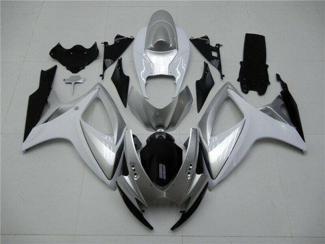 Affordable 2006-2007 Silver Suzuki GSXR 600/750 Motorcycle Fairings Kits Canada Affordable 2006-2007 Silver Suzuki GSXR 600/750 Motorcycle Fairings Kits Canada