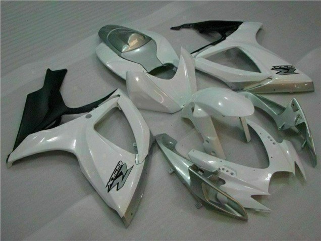 Affordable 2006-2007 White Silver Suzuki GSXR 600/750 Motorcycle Fairings Kit Canada Affordable 2006-2007 White Silver Suzuki GSXR 600/750 Motorcycle Fairings Kit Canada