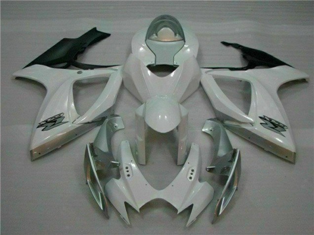 Affordable 2006-2007 White Silver Suzuki GSXR 600/750 Motorcycle Fairings Kit Canada Affordable 2006-2007 White Silver Suzuki GSXR 600/750 Motorcycle Fairings Kit Canada