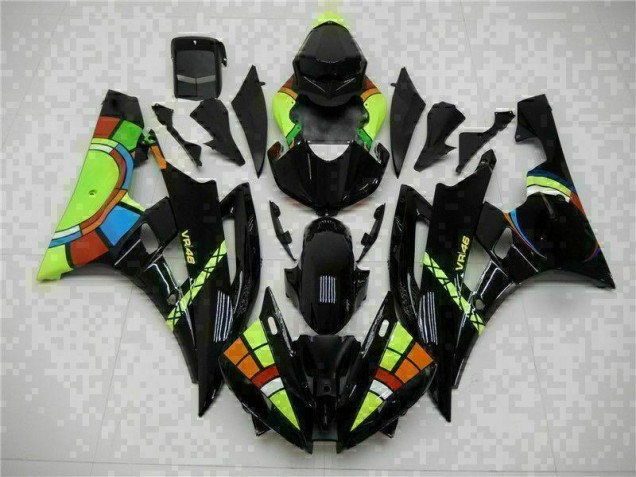 Affordable 2006-2007 Black Yamaha YZF R6 Motorcycle Replacement Fairings Canada
