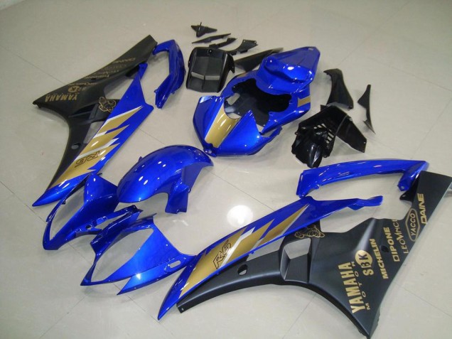 Affordable 2006-2007 Black Blue with Gold Sticker Yamaha YZF R6 Motorcycle Fairing Canada Affordable 2006-2007 Black Blue with Gold Sticker Yamaha YZF R6 Motorcycle Fairing Canada