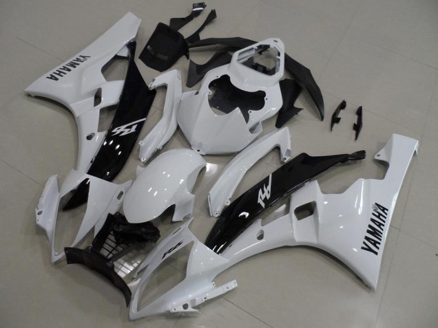 Affordable 2006-2007 White and Black Yamaha YZF R6 Replacement Motorcycle Fairings Canada