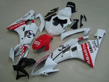 Affordable 2006-2007 White Red Abarth Yamaha YZF R6 Motorcycle Fairings Canada