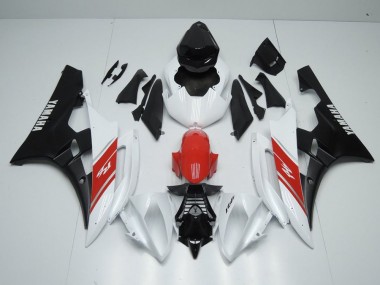 Affordable 2006-2007 White Red and Matte Black Yamaha YZF R6 Motorbike Fairings Canada