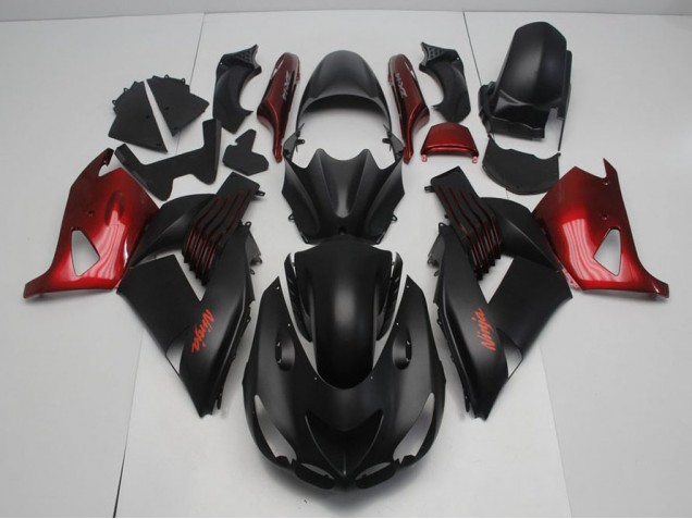 Affordable 2006-2011 Matte Black and Red Kawasaki ZX14R ZZR1400 Motorcycle Fairing Kit Canada Affordable 2006-2011 Matte Black and Red Kawasaki ZX14R ZZR1400 Motorcycle Fairing Kit Canada