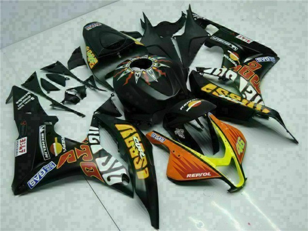 Affordable 2007-2008 Black Yellow Repsol 46 Honda CBR600RR Motorcycle Bodywork Canada Affordable 2007-2008 Black Yellow Repsol 46 Honda CBR600RR Motorcycle Bodywork Canada