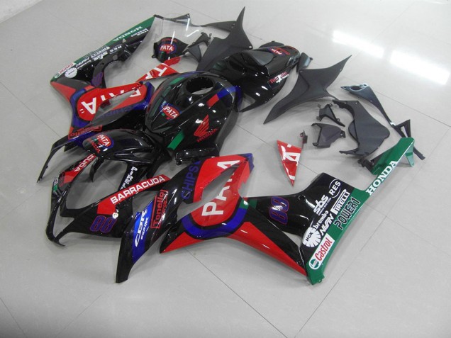 Affordable 2007-2008 Black Red Pata Honda CBR600RR Motorcycle Fairings Kits Canada