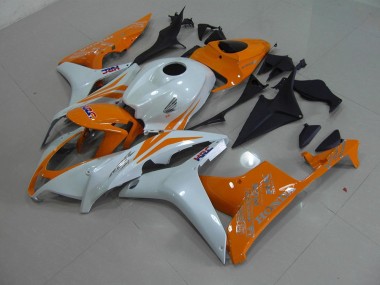 Affordable 2007-2008 Pearl White Orange Honda CBR600RR Motorcylce Fairings Canada