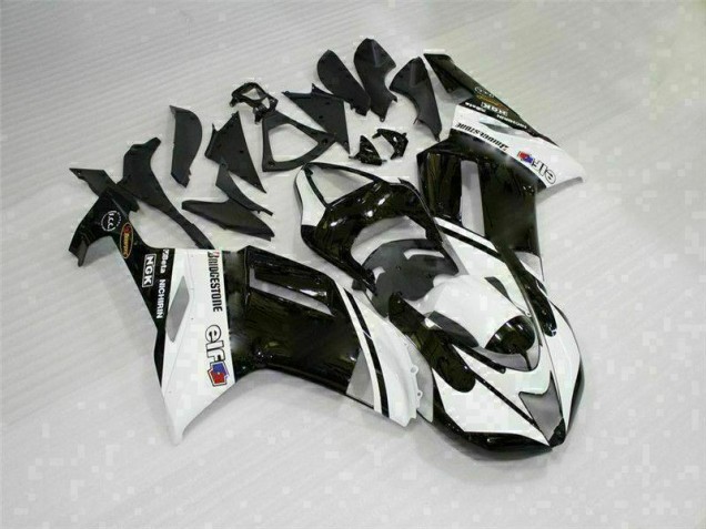 Affordable 2007-2008 Black White Kawasaki ZX6R Bike Fairings Canada Affordable 2007-2008 Black White Kawasaki ZX6R Bike Fairings Canada