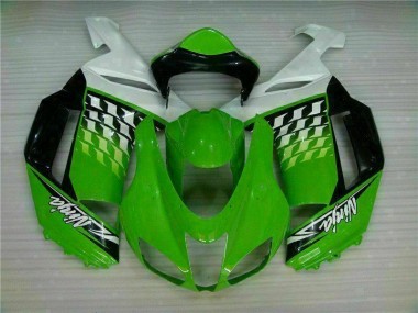 Affordable 2007-2008 Green White Ninja Kawasaki ZX6R Motorbike Fairing Canada
