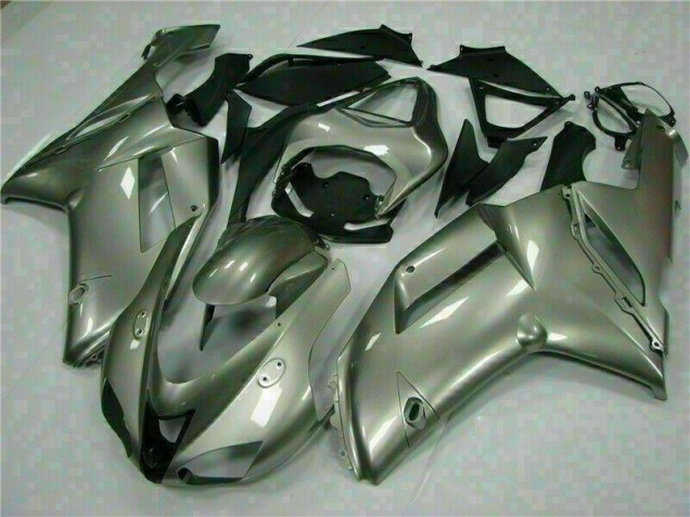 Affordable 2007-2008 Silver Kawasaki ZX6R Motorcycle Fairings Kits Canada Affordable 2007-2008 Silver Kawasaki ZX6R Motorcycle Fairings Kits Canada