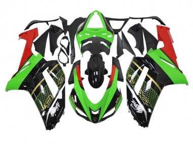 Affordable 2007-2008 Green Black Kawasaki ZX6R Motorcycle Fairing Kit Canada