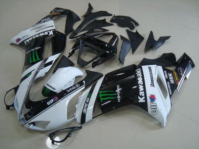 Affordable 2007-2008 White Monster Kawasaki ZX6R Motorcycle Fairings Canada Affordable 2007-2008 White Monster Kawasaki ZX6R Motorcycle Fairings Canada