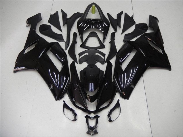 Affordable 2007-2008 Glossy Black Kawasaki ZX6R Motorcycle Bodywork Canada