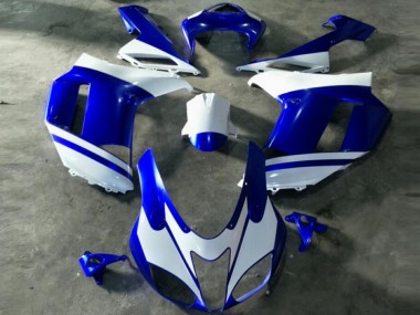 Affordable 2007-2008 Blue White Kawasaki ZX6R Motorcycle Replacement Fairings Canada