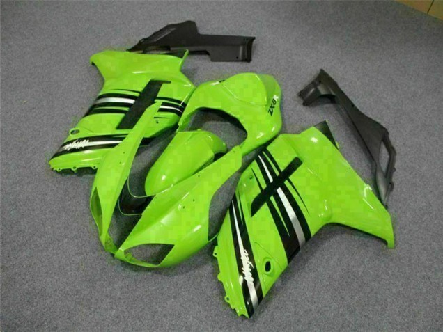 Affordable 2007-2008 Green Black Kawasaki ZX6R Motorcycle Fairings Kit Canada Affordable 2007-2008 Green Black Kawasaki ZX6R Motorcycle Fairings Kit Canada