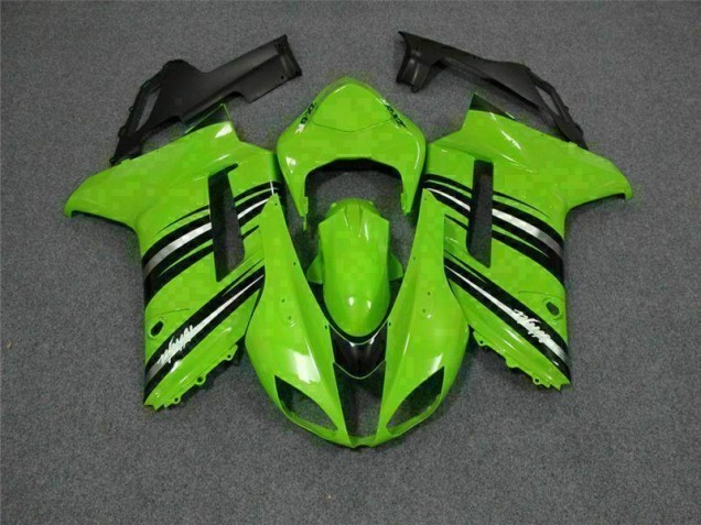 Affordable 2007-2008 Green Black Kawasaki ZX6R Motorcycle Fairings Kit Canada Affordable 2007-2008 Green Black Kawasaki ZX6R Motorcycle Fairings Kit Canada