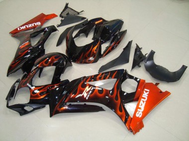 Affordable 2007-2008 Orange Flame Suzuki GSXR 1000 K7 Motorbike Fairing Kits Canada