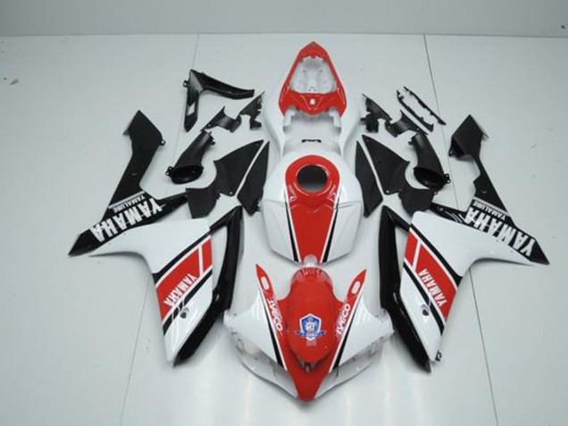 Affordable 2007-2008 Factory Red White Yamaha YZF R1 Motorbike Fairing Canada