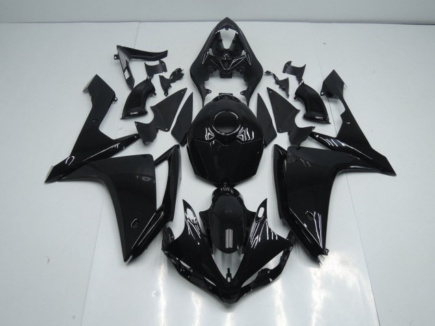Affordable 2007-2008 Glossy Black Yamaha YZF R1 Motorcycle Fairing Kit Canada