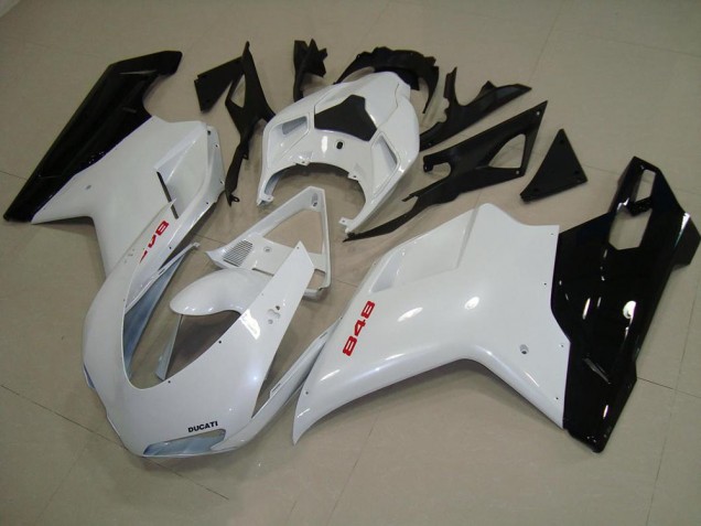 Affordable 2007-2014 Pearl White Black Ducati 848 1098 1198 Motorcycle Fairing Kits Canada Affordable 2007-2014 Pearl White Black Ducati 848 1098 1198 Motorcycle Fairing Kits Canada
