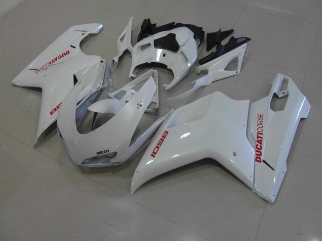 Affordable 2007-2014 Pearl White with Red Decals Ducati 848 1098 1198 Motorcyle Fairings Canada Affordable 2007-2014 Pearl White with Red Decals Ducati 848 1098 1198 Motorcyle Fairings Canada