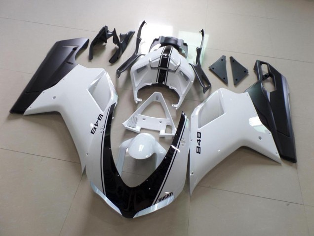 Affordable 2007-2014 White and Black Stripe Ducati 848 1098 1198 Replacement Fairings Canada Affordable 2007-2014 White and Black Stripe Ducati 848 1098 1198 Replacement Fairings Canada