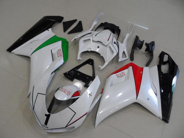 Affordable 2007-2014 Peral White with Italy Flag Ducati 848 1098 1198 Motorcycle Fairings Kit Canada Affordable 2007-2014 Peral White with Italy Flag Ducati 848 1098 1198 Motorcycle Fairings Kit Canada