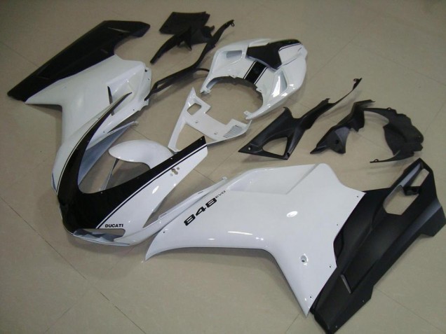 Affordable 2007-2014 White Matte Black Ducati 848 1098 1198 Motorcycle Fairing Canada