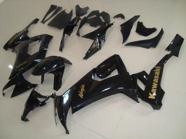 Affordable 2008-2010 Glossy Black with Gold Sticker Kawasaki ZX10R Motorcycle Fairings Canada