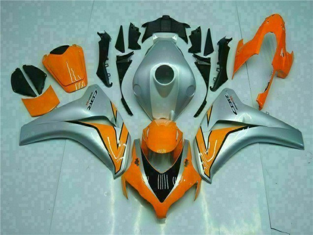 Affordable 2008-2011 Orange Silver Honda CBR1000RR Motorcyle Fairings Canada
