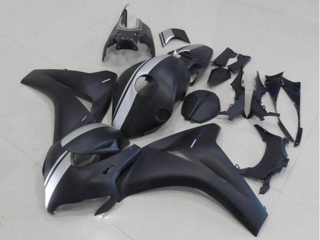 Affordable 2008-2011 Matte Black and Silver Honda CBR1000RR Motorbike Fairing Canada