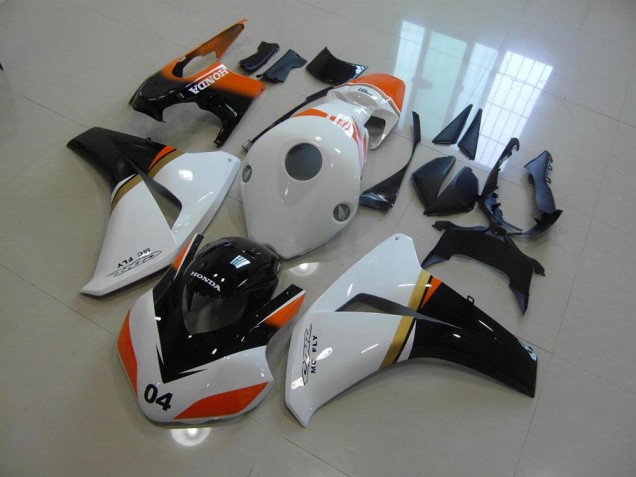 Affordable 2008-2011 White and Black and Orange Race Honda CBR1000RR Motorcycle Fairing Canada Affordable 2008-2011 White and Black and Orange Race Honda CBR1000RR Motorcycle Fairing Canada