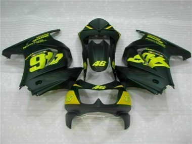 Affordable 2008-2012 Black Yellow 46 Kawasaki EX250 Motorcycle Fairings Kit Canada