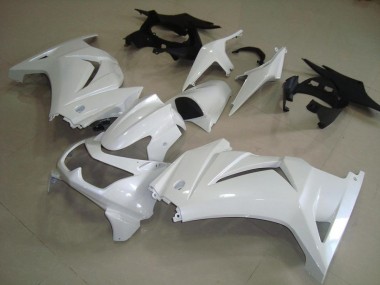 Affordable 2008-2012 Pearl White Kawasaki ZX250R Motorcycle Fairings Kits Canada