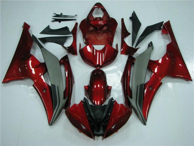 Affordable 2008-2016 Red Grey Yamaha YZF R6 Motorcycle Fairings Kits Canada