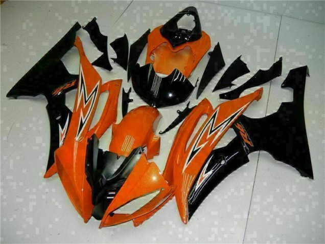 Affordable 2008-2016 Orange Black Yamaha YZF R6 Motorcycle Fairings Kit Canada
