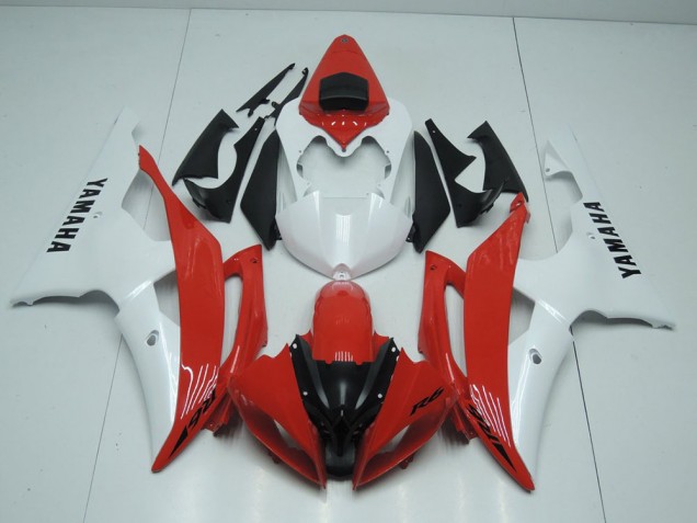 Affordable 2008-2016 Red and Pearl White Yamaha YZF R6 Motorcycle Replacement Fairings Canada
