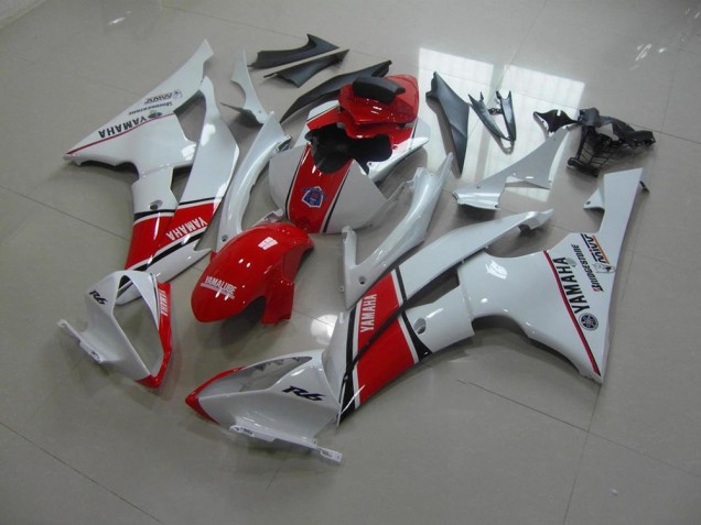 Affordable 2008-2016 White Red OEM Style Yamaha YZF R6 Bike Fairings Canada