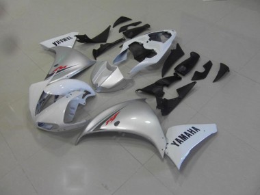 Affordable 2009-2011 White Silver Yamaha YZF R1 Motorcycle Fairing Kit Canada