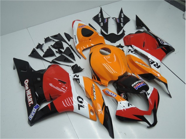 Affordable 2009-2012 Orange Red Black Repsol Honda CBR600RR Motorcyle Fairings Canada
