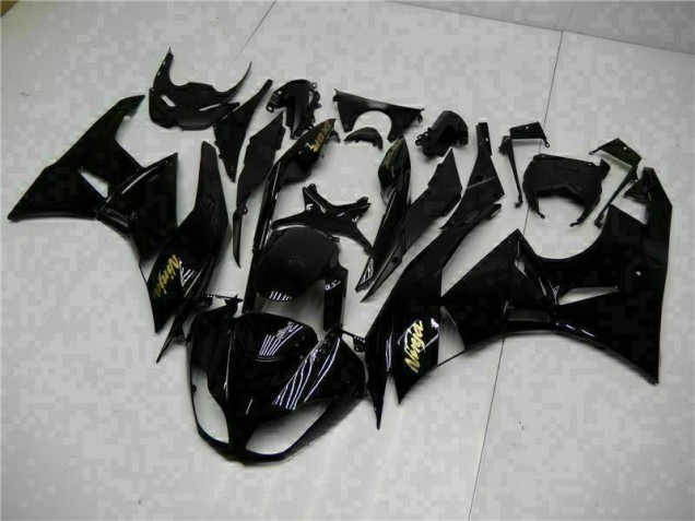 Affordable 2009-2012 Black Gold Ninja Kawasaki ZX6R Motorcycle Replacement Fairings Canada Affordable 2009-2012 Black Gold Ninja Kawasaki ZX6R Motorcycle Replacement Fairings Canada