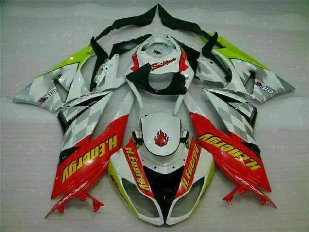 Affordable 2009-2012 White Red H. Energy Kawasaki ZX6R Motorcycle Fairings Kit Canada Affordable 2009-2012 White Red H. Energy Kawasaki ZX6R Motorcycle Fairings Kit Canada