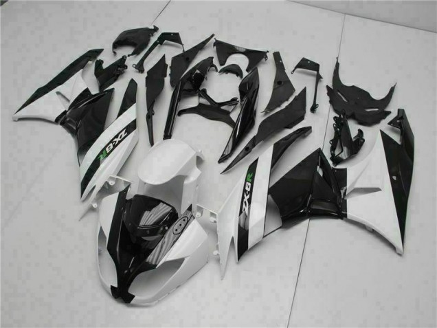 Affordable 2009-2012 Black White Kawasaki ZX6R Motorcycle Fairings Canada Affordable 2009-2012 Black White Kawasaki ZX6R Motorcycle Fairings Canada