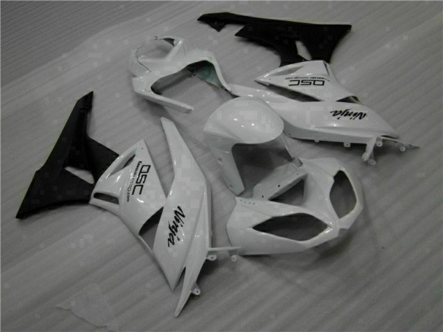 Affordable 2009-2012 White Black Ninja Kawasaki ZX6R Motorbike Fairings Canada Affordable 2009-2012 White Black Ninja Kawasaki ZX6R Motorbike Fairings Canada
